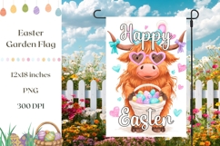 Funny Easter Cow Garden Flag Design, Happy Easter Print Product Image 1