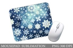Snowflakes Mouse Pad Sublimation. Christmas Mouse Pad Design Product Image 1