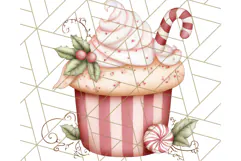 Christmas Cake Clipart PNG, Cottagecore Holiday Desserts Product Image 4