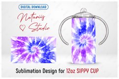 TIE-DYE Seamless Sublimation Template - 12 oz SIPPY CUP Product Image 1