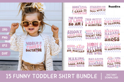 15 Funny Toddler T-shirt Quotes SVG Bundle V2 Product Image 1