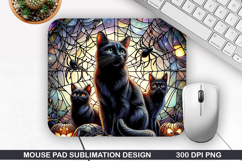 Halloween Cat Mouse Pad Sublimation, Halloween Mouse Pad PNG Product Image 1