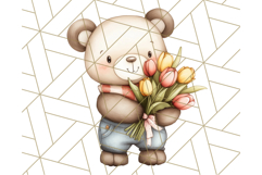 Cute Animals with Tulips PNG, Spring Flower Clipart Download Product Image 4