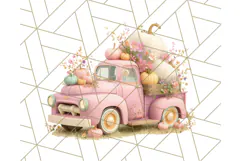 Vintage Truck Pumpkin and Fall Flowers PNG Clipart, Autumn Product Image 4