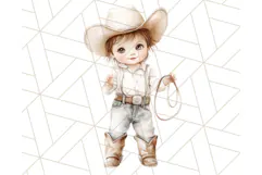 Cowboy Clipart PNG, Kid Western Country Graphic Product Image 4