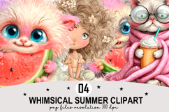 Whimsical Summer Clipart Watercolor png Product Image 1