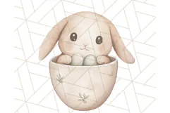 Spring Bunnies PNG Watercolor Bunny Clipart, Pastel Easter Product Image 3