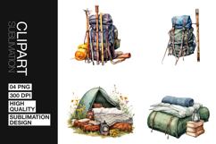 Camping Gear Art Clipart PNG Product Image 1