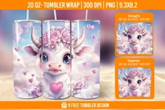 Highland Cow Tumbler Wrap Designs, Sublimation Wrap Product Image 1