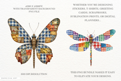 Summer Gingham Dragonfly Clipart Product Image 2