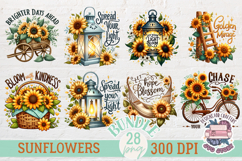 SunFlowers Clipart Sublimation Bundle 28 PNG Motivational Product Image 3