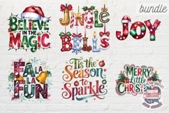 Christmas Clipart Quotes BUNDLE 64 PNG festive Holiday Product Image 10