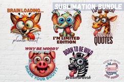 Sarcastic Animal Quote Bundle Sublimation Design of 17 PNG Product Image 4