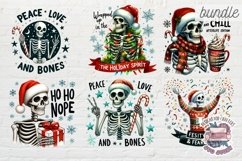 Christmas Funny Skeleton Quote Bundle 35 PNG Sublimation Product Image 5