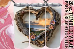 Serene Summer Landscape Tumbler Sublimation - 3D Heart Frame Product Image 1