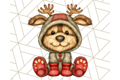 Christmas Animal Clipart, Festive Animals in Holiday Outfits Product Image 4