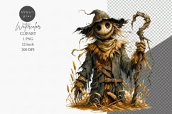 Halloween clipart, Scarecrow clipart, Autumn clipart Product Image 1