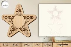 Rattan Star Sign Laser Cut File | Door Hanger | Svg Product Image 2
