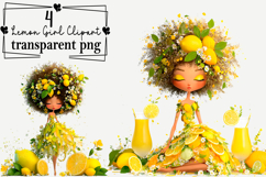 Lemon Girl Clipart Watercolor PNG Product Image 1