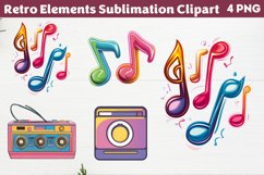 Retro Elements Sublimation Clipart, Sublimation PNG Product Image 1
