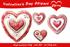 Valentine Heart Cookie Illustration Clipart PNG Product Image 1