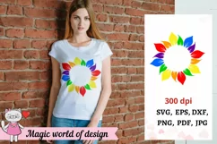 Rainbow Sunflower monogram svg Gay Pride svg for Cricut Product Image 2
