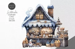 Christmas clipart, Market clipart, Blue Christmas Product Image 1