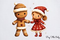 Funny Christmas Gingerbread Man Clipart PNG Product Image 1