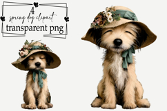 Whimsical Cute Spring Dog Clipart Watercolor PNG Product Image 1