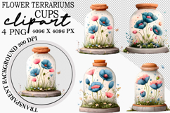 Whimsical Flower Jar Watercolor Flower Jar Clipart Product Image 1