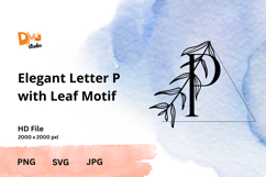 Monogram Elegant Letter with Leaf Motif - A to Z Nature-Insp Product Image 1