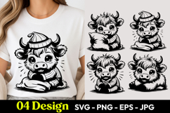 Sleepy Cow SVG PNG Product Image 1