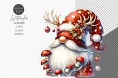 Gnome clipart, Christmas gnome clipart, Forest gnome Product Image 1