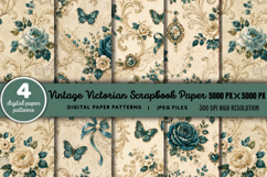 Victorian Scrapbook Paper JPG Product Image 1