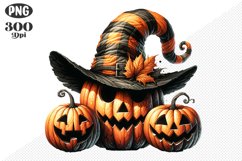 Halloween Pumpkins Sublimation - Clipart PNG Design Product Image 1