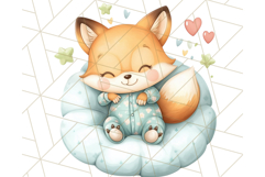 Sleeping Baby Animals PNG, Cozy Pajama Bedtime Clipart Png Product Image 4