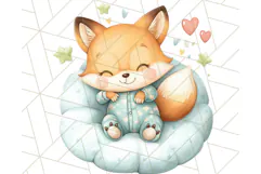 Sleeping Baby Animals PNG, Cozy Pajama Bedtime Clipart Png Product Image 4