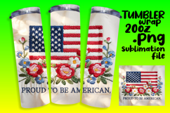 BEAUTY 20oz Tumbler PNG Wrap , Patriotic Product Image 1