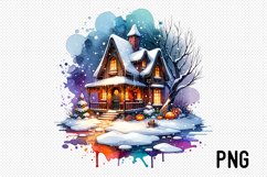 Cozy Halloween Cottage Sublimation - Cozy Cottage Landscape Product Image 1