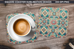 Christmas Coaster Sublimation, Christmas Coaster PNG Design Product Image 1