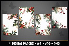 4 Christmas Digital Papers I Christmas Junk Journal Pages Product Image 2