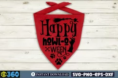 Happy howl-o ween SVG, Halloween Dog Bandana SVG Product Image 3