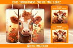 Highland Cow Tumbler Designs, Sublimation Wrap Product Image 1