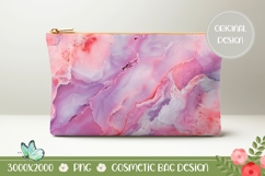Pink Cosmetic Bag Design, Purple Marble Cosmetic Bag PNG Product Image 1
