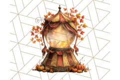 Autumn Circus Clipart Carnival Tent Fall PNG, Vintage Circus Product Image 4