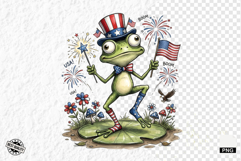 Patriotic Whimsical Frogs PNG Clipart Product Image 1