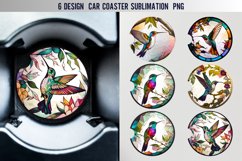 Hummingbird Stained Glass Car Coaster Sublimation Design Product Image 1