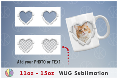 3D Heart Hole Photo Frame Pattern - 11oz-15oz Mug. Product Image 3