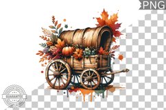 Fall Wagon Garden Sublimation - Fall Clipart PNG Design Product Image 1