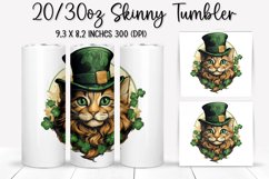St. Patrick&#039;s Day Cat - Tumbler Sublimation Design Product Image 1
